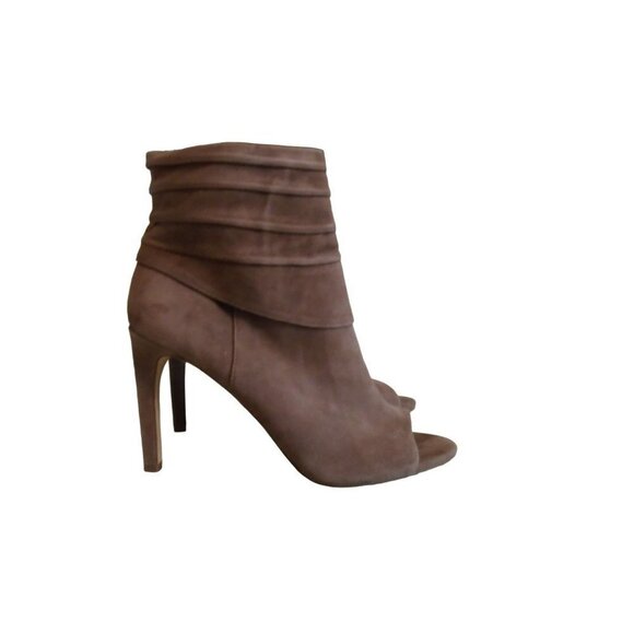 BCBGeneration ~ Cerisa Stilleto Heel Open Toe Suede Ankle Bootie Leather Upper ~ - Picture 4 of 8